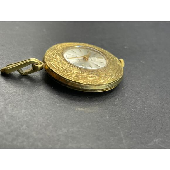 Arnex Pedre 17 Jewel Pendant Watch Incabloc Swiss Made Gold Plated 10 Microns - Picture 3 of 11